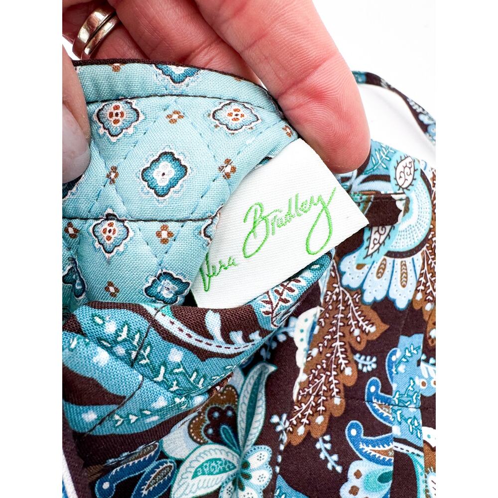 Vera Bradley Java Blue Leaf Wristlet Trifold Clut… - image 5